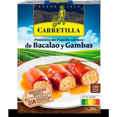 CARR PIMIENTOS RELL BACALAO Y GAMBAS 280G